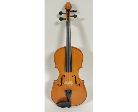 A Stringers of Edinburgh viola of two-piece back construction, with fitted carry case and bow (paper label to interior)