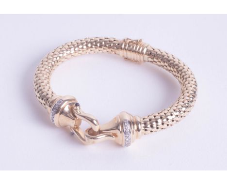 A 14ct stump diamond bangle, approx 43.40g.