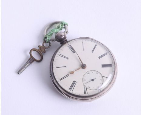 A Victorian silver open face key wind pocket watch, with the movement signed William Clarke, Rawtenstall? with fussee movemen