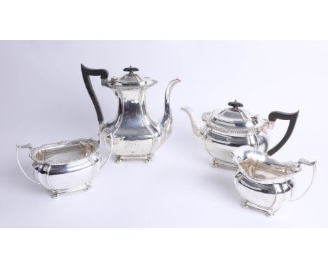An Edwardian four piece silver tea service, Sheffield circa 1903, maker 'J.R', 71.59oz.