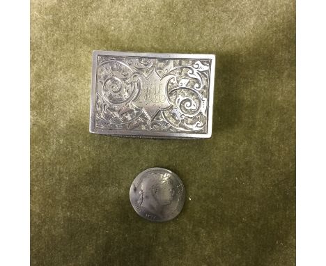 CHESTER SILVER RECTANGULAR ENGRAVED SNUFF BOX