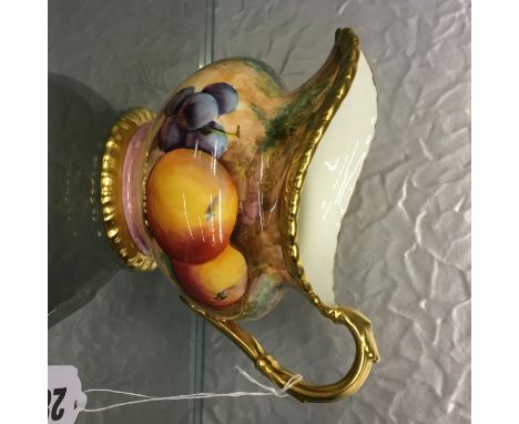 ROYAL WORCESTER PAINTED FRUIT CREAM JUG PAINTED BY C. SMITH
