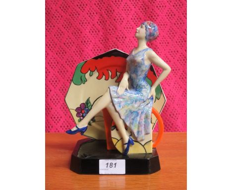 KEVIN FRANCIS, LIMITED EDITION CERAMIC FIGURE- TEA WITH CLARICE CLIFF 