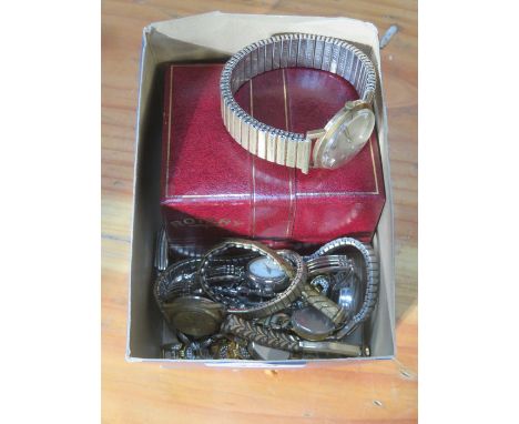 PARCEL OF LADIES AND GENTS WRISTWATCHES INCLUDING BOXED MEN'S ROTARY AND GOLD COLOURED TISSOT 