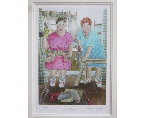 REBECCA LARDNER, FRAMED LIMITED EDITION PRINT- DO IT YOURSELF, No 55/195, APPROXIMATELY 30cm x 21cm 
