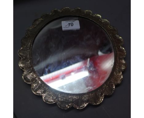 A Mexican silver mounted mirror with embossed floral decoration stamped 900