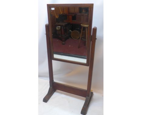 An oak easel cheval mirror