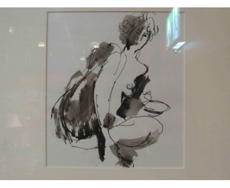 Attributed to PETER COLLINS ARCA (1923-2001): "Nude sketch". India ink and wash. From the studio sale of Glyn Morgan (2017). 