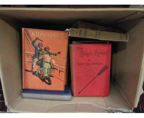 A collection Robrt Louis Stevenson and related titles, twelve volumes including: 'The Black Arrow', London, Cassell, 1888, 1s