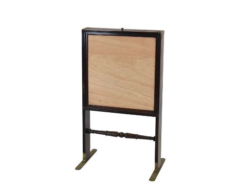 19th Century metamorphic firescreen with brass mounts, 59cm x 106cm high