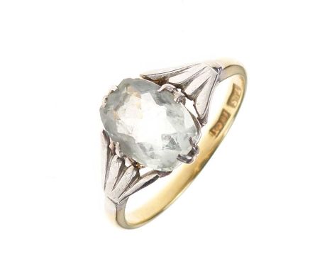 Single-stone 18ct gold ring, size M½ approx, 2.8g gross approx