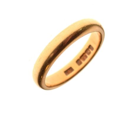 22ct gold wedding band, size K approx, 5.2g approx
