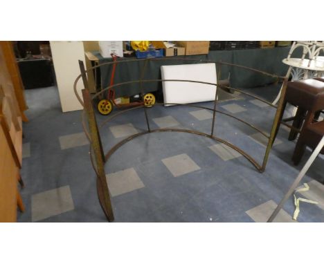 A Vintage Wrought Iron Half  Circle Tree Guard, 104cm high 