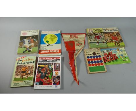A 1968 Manchester United Pennant and Various Vintage Manchester United and Other Football Books, European South American Revi