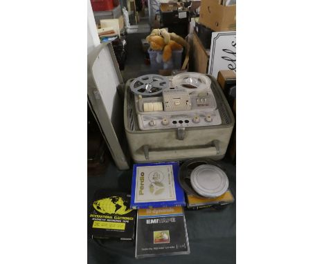 A Vintage Grundig Reel-to-Reel Tape Recorder and Collection of Tapes 
