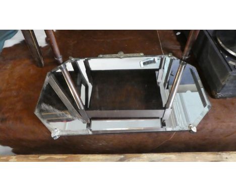A Vintage Bevel Edge Wall Mirror, 56cm Wide 