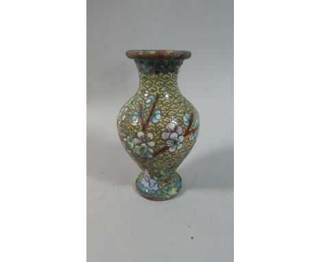 A Small Oriental Enamel Cloisonne Vase, 10.75 High 