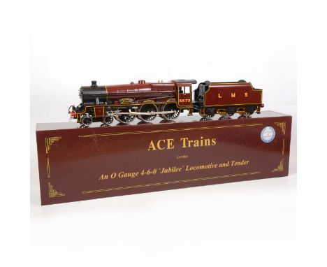 ACE trains O gauge model railway locomotive and tender, LMS 4-6-0, 'Newfoundland', C1, 5573, maroon, boxed with booklet.