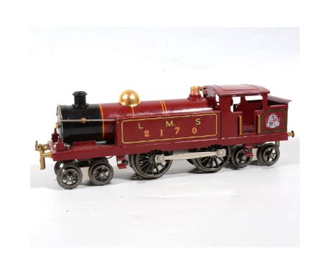 ACE Trains O gauge electric tank locomotive, LMS 4-4-4, 2170, maroon/red, with homemade box.