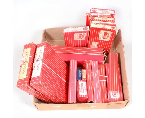 Hornby Dublo OO gauge model railway train packs and points, a quantity on mostly red box examples, including 2460 level cross