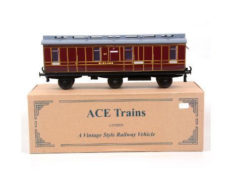 ACE Trains O gauge model railway passenger coach, Wright MR full brake 'Midlands', no.29, boxed.