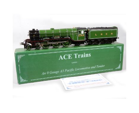 ACE Trains O gauge electric locomotive with tender, (E6) LNER 4-6-2, A3 Class Pacific, 'Grand Parade', 2744, green, boxed wit