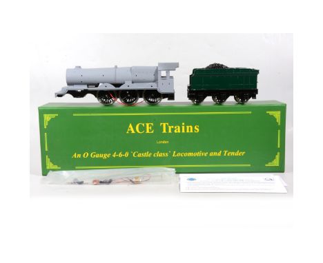 ACE Trains O gauge electric locomotive with tender, a part built set (some parts appear to be missing), 4-6-0 Castle Class, b