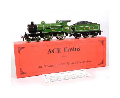 ACE Trains O gauge model railway locomotive and tender, LNER 4-4-0 'Celebration Class', 2006, green, boxed with booklet.