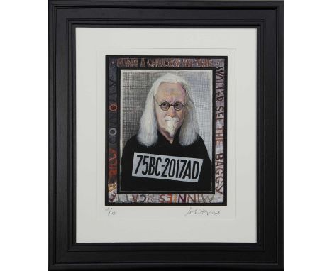 * JOHN BYRNE RSA (SCOTTISH b. 1940),THE BIG YIN 75 BC (BILLY CONNOLLY)limited edition giclee print on paper, signed and numbe