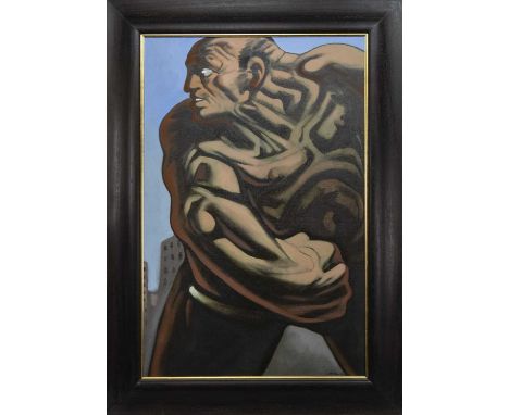 * PETER HOWSON OBE (SCOTTISH b. 1958),THE FIGHTERoil on canvas, signedimage size 90cm x 59cm, overall size 111cm x 79cm Frame