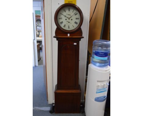 A 19th century mahogany cased drum head longcase clock, the circular dial signed L Hepting, Stirling.