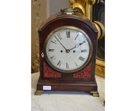 A Regency mahogany cased mantle clock.