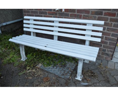 A plastic garden bench.