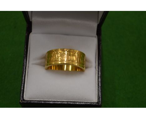 A 1954 gold plated coin ring size V.