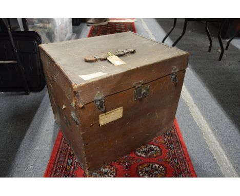 An old canvas trunk.