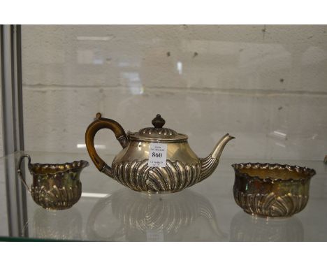 A bachelors silver three piece tea service.