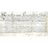 Schleswig-Holstein.- Reinbek.- Handschriftliche Besiegelung eines Erbkaufbriefs der Brüder Georg und