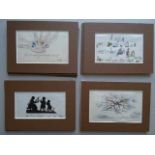 Stammbücher.- 16 Stammbuchblätter aus Wien, Lemberg, Brünn, Klagenfurt u.a. Darunter 1 Aquarell, 2