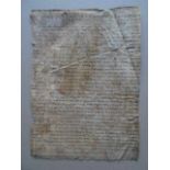 Recht.- Handschrift in deutscher Sprache auf Pergament, um 1500 (?). 40 Zeilen auf 1 Blatt. Ca. 31 x