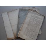 Recht.- Konvolut verschiedener handschriftlicher Urkunden, Amtsschreiben und Handschriften aus dem
