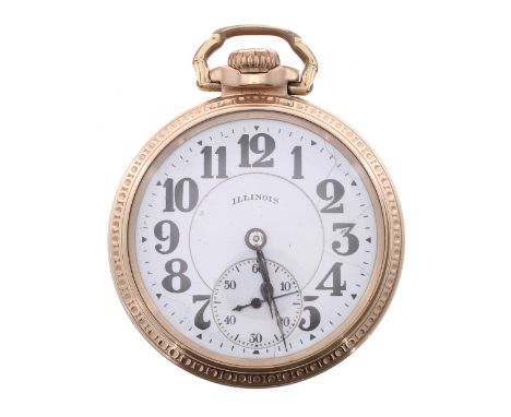 Illinois Watch Co. Springfield 'Bunn Special' Railroad 10k gold filled lever pocket watch, circa 1924, double roller 21 jewel