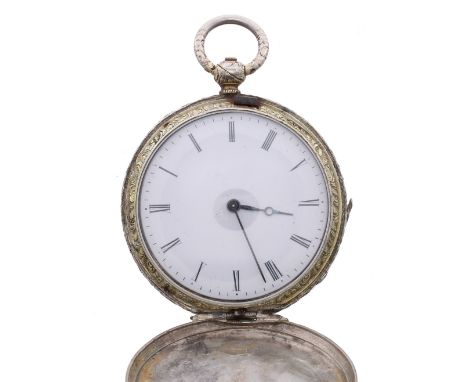 Arnold Adams &amp; Co, London Chinese duplex silver engraved pocket watch, elaborately signed movement, dial with Roman numer