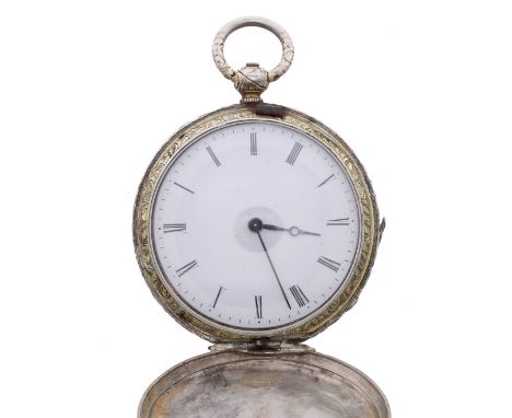 Arnold Adams &amp; Co, London Chinese duplex silver engraved pocket watch, elaborately signed movement, dial with Roman numer