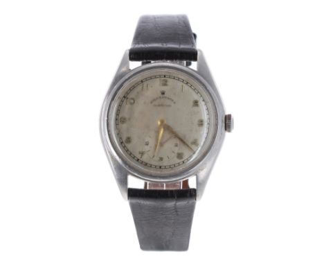 Rare Rolex Oyster Perpetual Ovettone 'bubble back' stainless steel gentleman's wristwatch, ref. 5026, circa 1945, serial no. 