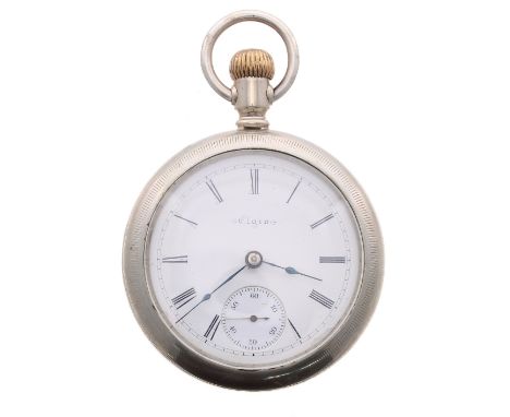 Elgin National Watch Co. nickel cased lever pocket watch, circa 1897, movement no. 7032732, signed dial with Roman numerals a