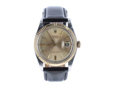 Rolex Oyster Perpetual Datejust gold and stainless steel gentleman's wristwatch, ref. 1601, circa 1964, serial no. 10700xx, g