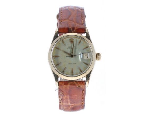 Rolex Oysterdate Precision gold plated and stainless steel mid-size wristwatch, ref. 6466, serial no. 6367xx, the signed dial