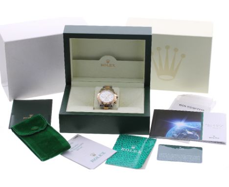 Rolex Oyster Perpetual Cosmograph Daytona stainless steel and gold gentleman's bracelet watch, ref. 116523, circa 2002, seria