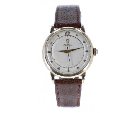 Omega 14ct gold filled 'bumper' automatic gentleman's wristwatch, ref. 6266-7, circa 1947-50, serial no. 119629xx, signed sil