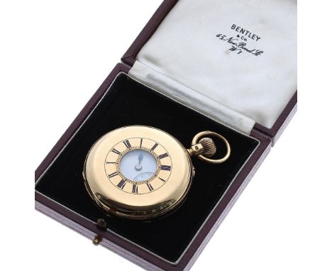 Charles Frodsham, London - 18ct lever half hunter pocket watch, London 1909, three-quarter plate movement signed Chas Frodsha